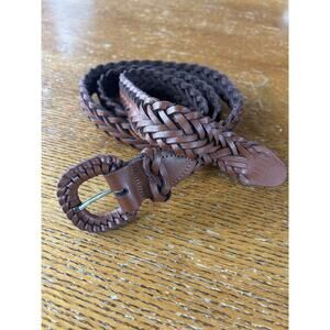 Handmade Argentina Woven Leather Belt Brown Boho Western